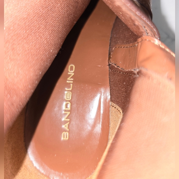 Bandolino Coppa Brown Leather Side Zip Knee Harness Riding Boots Women's Size 8M - Picture 10 of 16